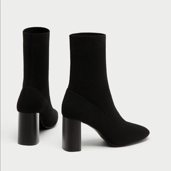 zara fabric heeled ankle boots
